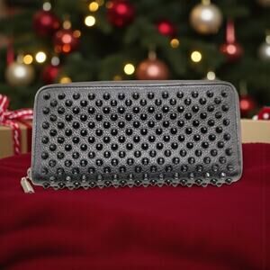 Christian Louboutin Long Wallet  Black Leather